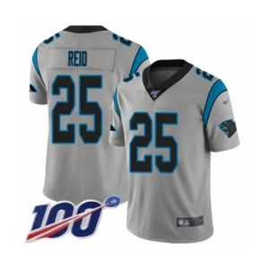 Men's Carolina Panthers #25 Eric Reid Silver Inverted Legend Limited 100th Season Football Jersey