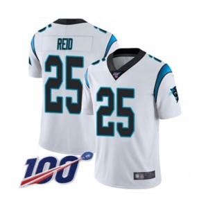 Men's Carolina Panthers #25 Eric Reid White Vapor Untouchable Limited Player 100th Season Football Jersey