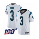 Men's Carolina Panthers #3 Will Grier White Vapor Untouchable Limited Player 100th Season Football Jersey