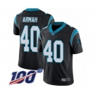 Men's Carolina Panthers #40 Alex Armah Black Team Color Vapor Untouchable Limited Player 100th Season Football Jersey