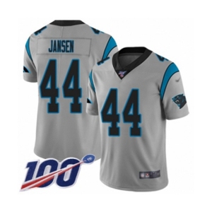 Men's Carolina Panthers #44 J.J. Jansen Silver Inverted Legend Limited 100th Season Football Jersey