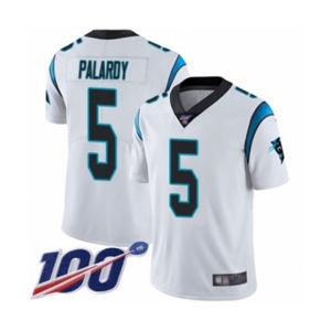 Men's Carolina Panthers #5 Michael Palardy White Vapor Untouchable Limited Player 100th Season Football Jersey