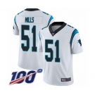 Men's Carolina Panthers #51 Sam Mills White Vapor Untouchable Limited Player 100th Season Football Jersey