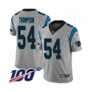 Men's Carolina Panthers #54 Shaq Thompson Silver Inverted Legend Limited 100th Season Football Jersey