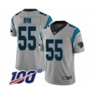 Men's Carolina Panthers #55 Bruce Irvin Silver Inverted Legend Limited 100th Season Football Jersey