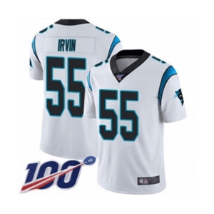 Men's Carolina Panthers #55 Bruce Irvin White Vapor Untouchable Limited Player 100th Season Football Jersey