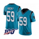 Men's Carolina Panthers #59 Luke Kuechly Limited Blue Rush Vapor Untouchable 100th Season Football Jersey