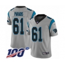 Men's Carolina Panthers #61 Matt Paradis Silver Inverted Legend Limited 100th Season Football Jersey