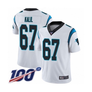 Men's Carolina Panthers #67 Ryan Kalil White Vapor Untouchable Limited Player 100th Season Football Jersey