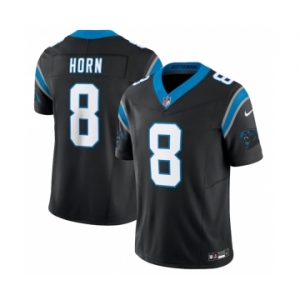Men's Carolina Panthers #8 Jaycee Horn Black 2023 F.U.S.E. Vapor Untouchable Stitched Football Jersey