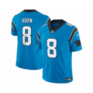 Men's Carolina Panthers #8 Jaycee Horn Blue 2023 F.U.S.E. Vapor Untouchable Stitched Football Jersey