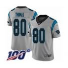 Men's Carolina Panthers #80 Ian Thomas Silver Inverted Legend Limited 100th Season Football Jersey