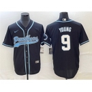 Men's Carolina Panthers #9 Bryce Young Black With Patch Cool Base Stitched Baseball Jersey