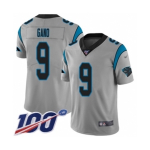 Men's Carolina Panthers #9 Graham Gano Silver Inverted Legend Limited 100th Season Football Jersey