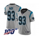 Men's Carolina Panthers #93 Gerald McCoy Silver Inverted Legend Limited 100th Season Football Jersey