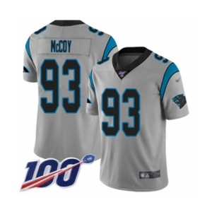 Men's Carolina Panthers #93 Gerald McCoy Silver Inverted Legend Limited 100th Season Football Jersey