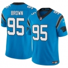 Men's Carolina Panthers #95 Derrick Brown Blue 2025 F.U.S.E. Vapor Limited Football Stitched Jersey
