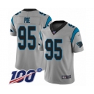 Men's Carolina Panthers #95 Dontari Poe Silver Inverted Legend Limited 100th Season Football Jersey