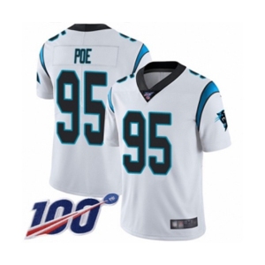 Men's Carolina Panthers #95 Dontari Poe White Vapor Untouchable Limited Player 100th Season Football Jersey