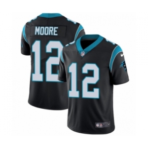 Men's Nike Carolina Panthers #12 DJ Moore Black Team Color Vapor Untouchable Limited Player NFL Jersey