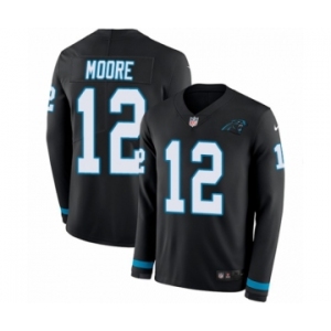 Men's Nike Carolina Panthers #12 DJ Moore Limited Black Therma Long Sleeve NFL Jersey