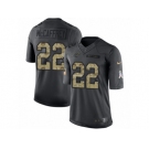 Men's Nike Carolina Panthers #22 Christian McCaffrey Limited Black 2016 Salute to Service NFL Jersey