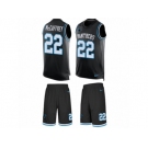 Men's Nike Carolina Panthers #22 Christian McCaffrey Limited Black Tank Top Suit NFL Jersey