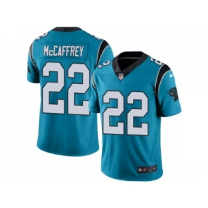 Men's Nike Carolina Panthers #22 Christian McCaffrey Limited Blue Rush NFL Jersey