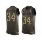 Men's Nike Carolina Panthers #34 Cameron Artis-Payne Limited Green Salute to Service Tank Top NFL Jersey