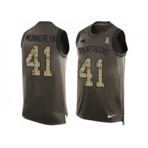 Men's Nike Carolina Panthers #41 Captain Munnerlyn Limited Green Salute to Service Tank Top NFL Jersey