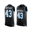 Men's Nike Carolina Panthers #43 Fozzy Whittaker Limited Black Player Name & Number Tank Top NFL Jersey