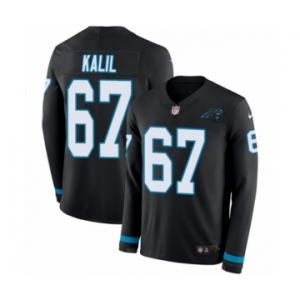 Men's Nike Carolina Panthers #67 Ryan Kalil Limited Black Therma Long Sleeve NFL Jersey