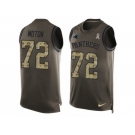 Men's Nike Carolina Panthers #72 Taylor Moton Limited Green Salute to Service Tank Top NFL Jersey