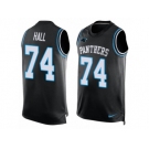 Men's Nike Carolina Panthers #74 Daeshon Hall Limited  Black Player Name & Number Tank Top NFL Jersey