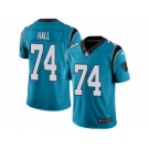 Men's Nike Carolina Panthers #74 Daeshon Hall Limited Blue Rush NFL Jersey