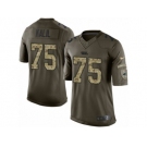 Men's Nike Carolina Panthers #75 Matt Kalil Limited Green Salute to Service NFL Jersey