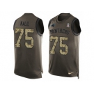 Men's Nike Carolina Panthers #75 Matt Kalil Limited Green Salute to Service Tank Top NFL Jersey