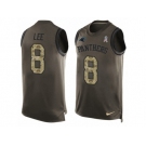 Men's Nike Carolina Panthers #8 Andy Lee Limited Green Salute to Service Tank Top NFL Jersey