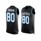 Men's Nike Carolina Panthers #80 Scott Simonson Limited Black Player Name & Number Tank Top NFL Jersey