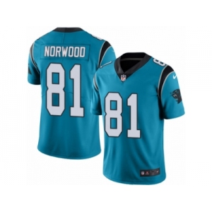 Men's Nike Carolina Panthers #81 Kevin Norwood Limited Blue Rush NFL Jersey
