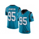 Men's Nike Carolina Panthers #95 Charles Johnson Limited Blue Rush NFL Jersey