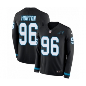 Men's Nike Carolina Panthers #96 Wes Horton Limited Black Therma Long Sleeve NFL Jersey