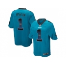 Nike Carolina Panthers #1 Cam Newton Blue Alternate Men's Stitched NFL Limited Strobe Jersey