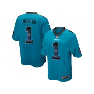 Nike Carolina Panthers #1 Cam Newton Blue Alternate Men's Stitched NFL Limited Strobe Jersey