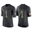 Nike Carolina Panthers #1 Cam Newton Men's Stitched Black NFL Salute to Service Limited Jerseys