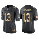 Nike Carolina Panthers #13 Kelvin Benjamin Anthracite 2016 Christmas Gold Men's NFL Limited Salute to Service Jersey