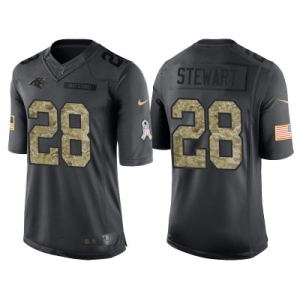 Nike Carolina Panthers #28 Jonathan Stewart Men's Stitched Black NFL Salute to Service Limited Jerseys