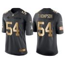 Nike Carolina Panthers #54 Shaq Thompson Anthracite 2016 Christmas Gold Men's NFL Limited Salute to Service Jersey