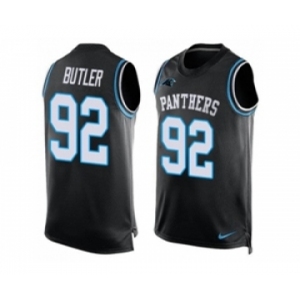 Nike Carolina Panthers #92 Vernon Butler Black Team Color Men's Stitched NFL Limited Tank Top Jersey