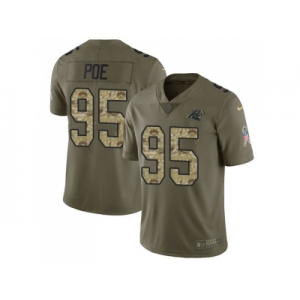 Nike Carolina Panthers #95 Dontari Poe Olive Camo Men Stitched NFL Limited 2017 Salute To Service Jersey